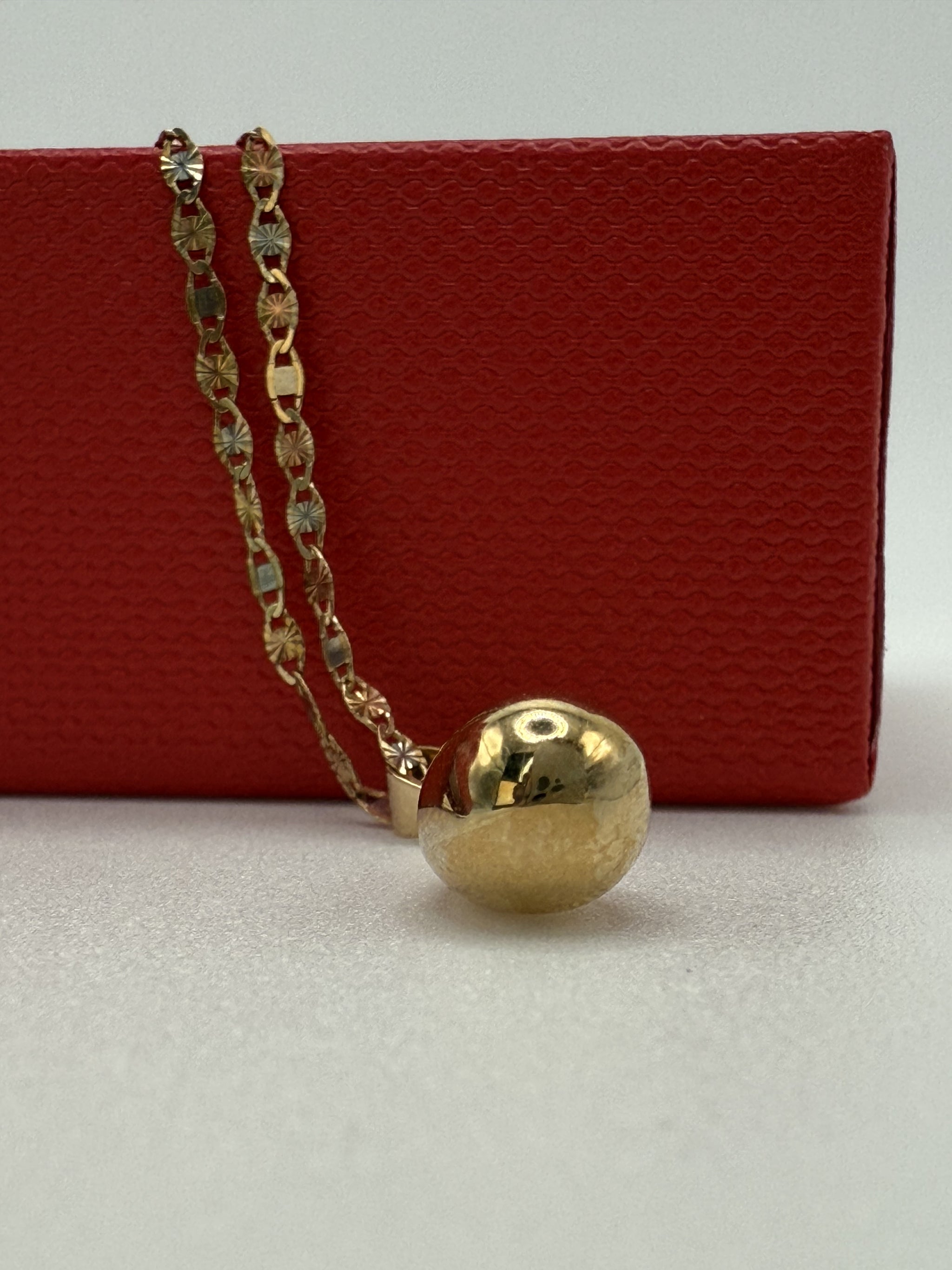 Real Gold Ball Necklace Premium Italian 10K gold